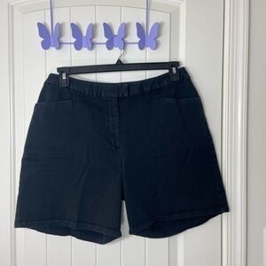 Style & Co women’s solid black khaki pocket stretch shorts summer spring size 16